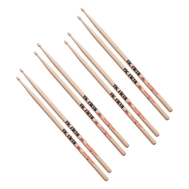 Kit-4-Pares-de-Baquetas-Vic-Firth-American-Classic-5A Kit-4-Pares-de-Baquetas-Vic-Firth-American-Classic-5A