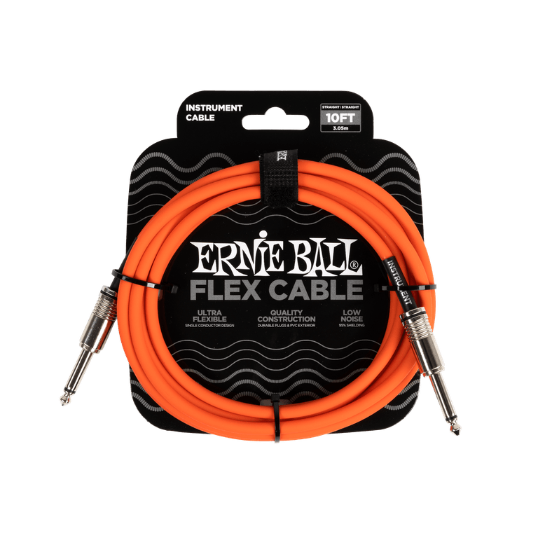 Cabo-Ernie-Ball-Flex-P10-Reto-Reto-com-3mts-Laranja-P06416 Cabo-Ernie-Ball-Flex-P10-Reto-Reto-com-3mts-Laranja-P06416